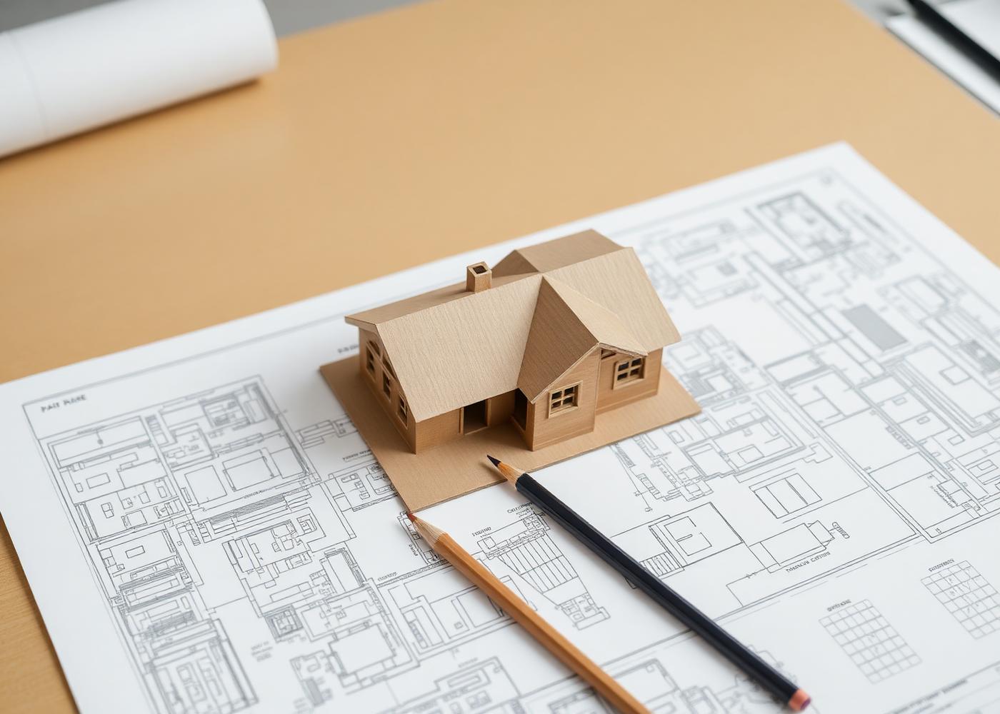Maquete de estudo sobre pranchas de projeto